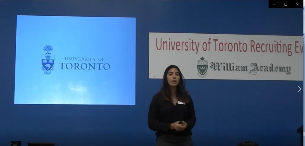 多倫多大學招生主任Natalie到威廉學院進行現場招生說明會