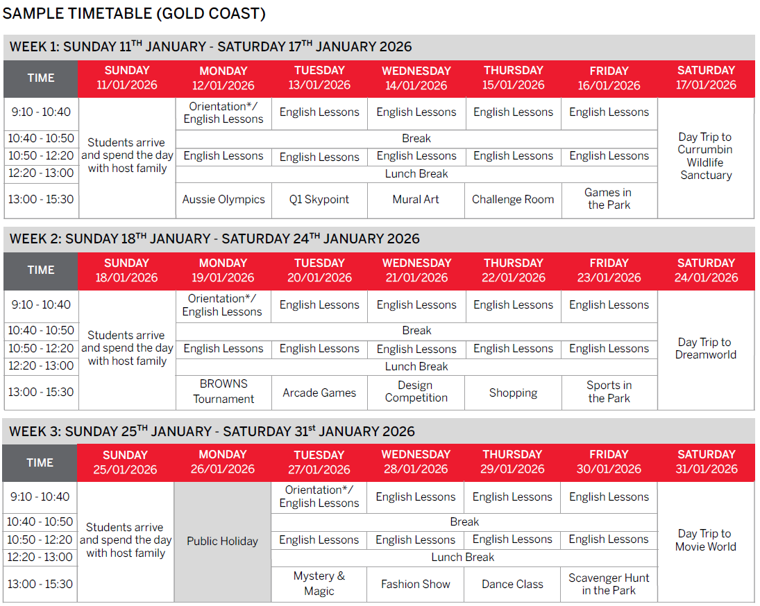 Browns 夏令營 黃金海岸校區