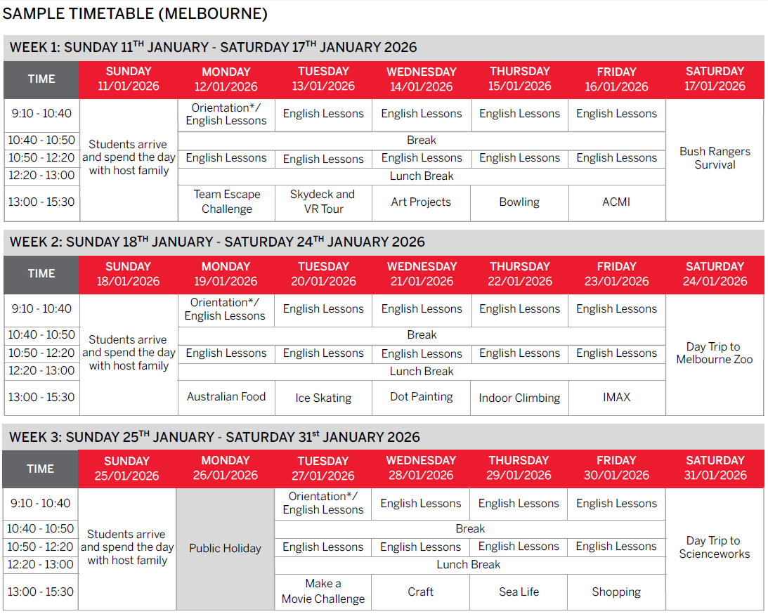 Browns 夏令營 墨爾本校區