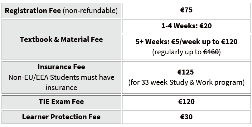 ILSC 愛爾蘭 其餘費用