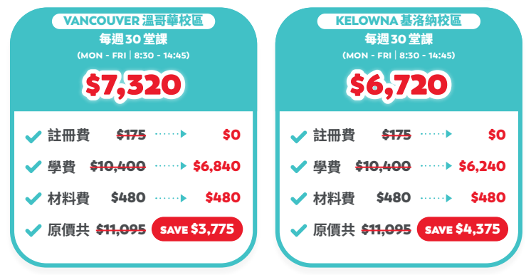 Vanwest College 打工度假 學費優惠