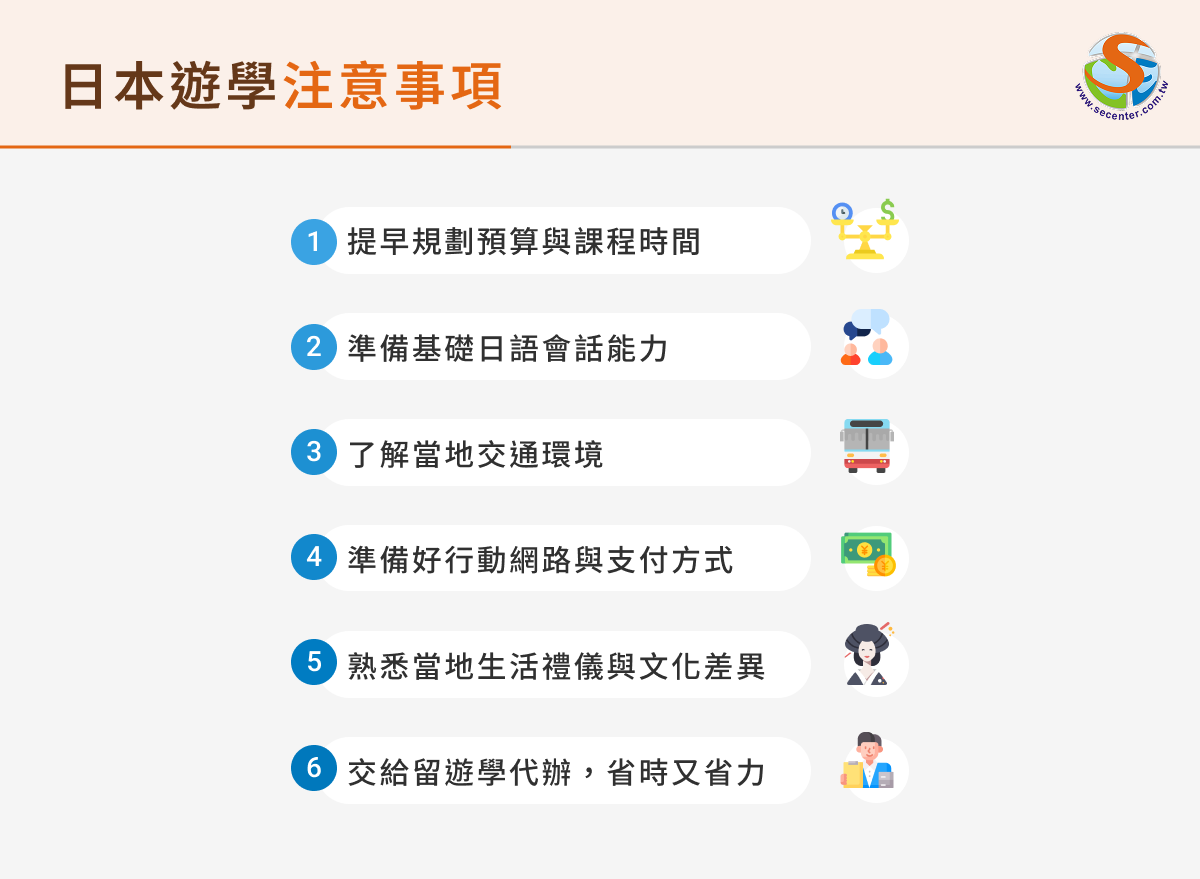 日本遊學注意事項