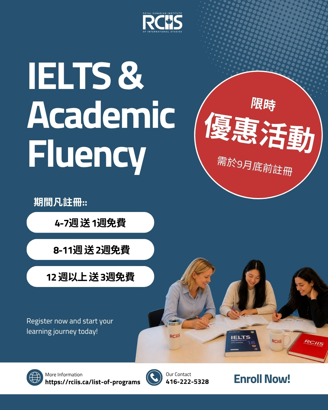 RCIIS IELTS Academic Fluency 2026年9月限時優惠