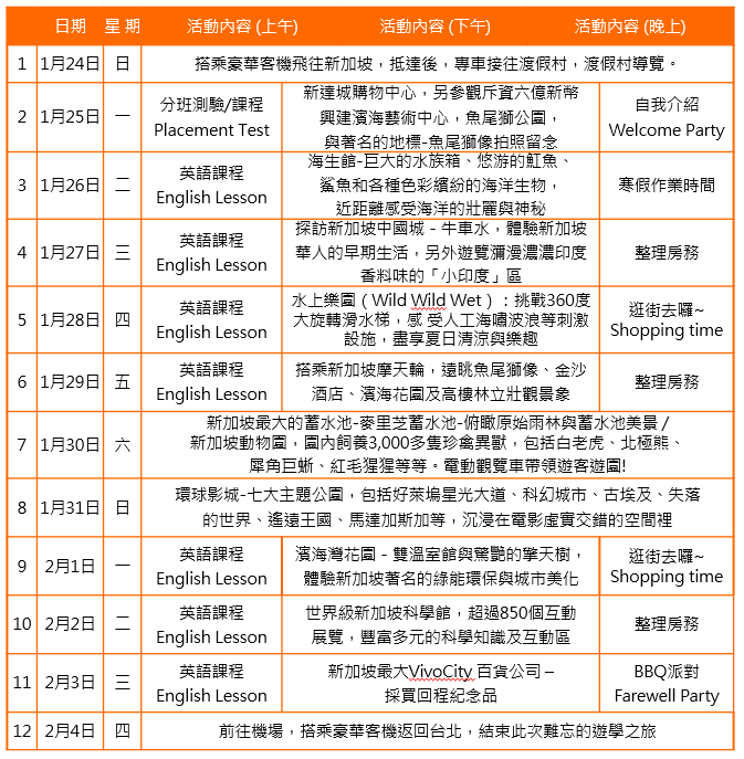 2027寒假遊學團|新加坡兒童英語營+環球影城12天|SEC協益 2027寒假遊學團|新加坡兒童英語營+環球影城12天|SEC協益